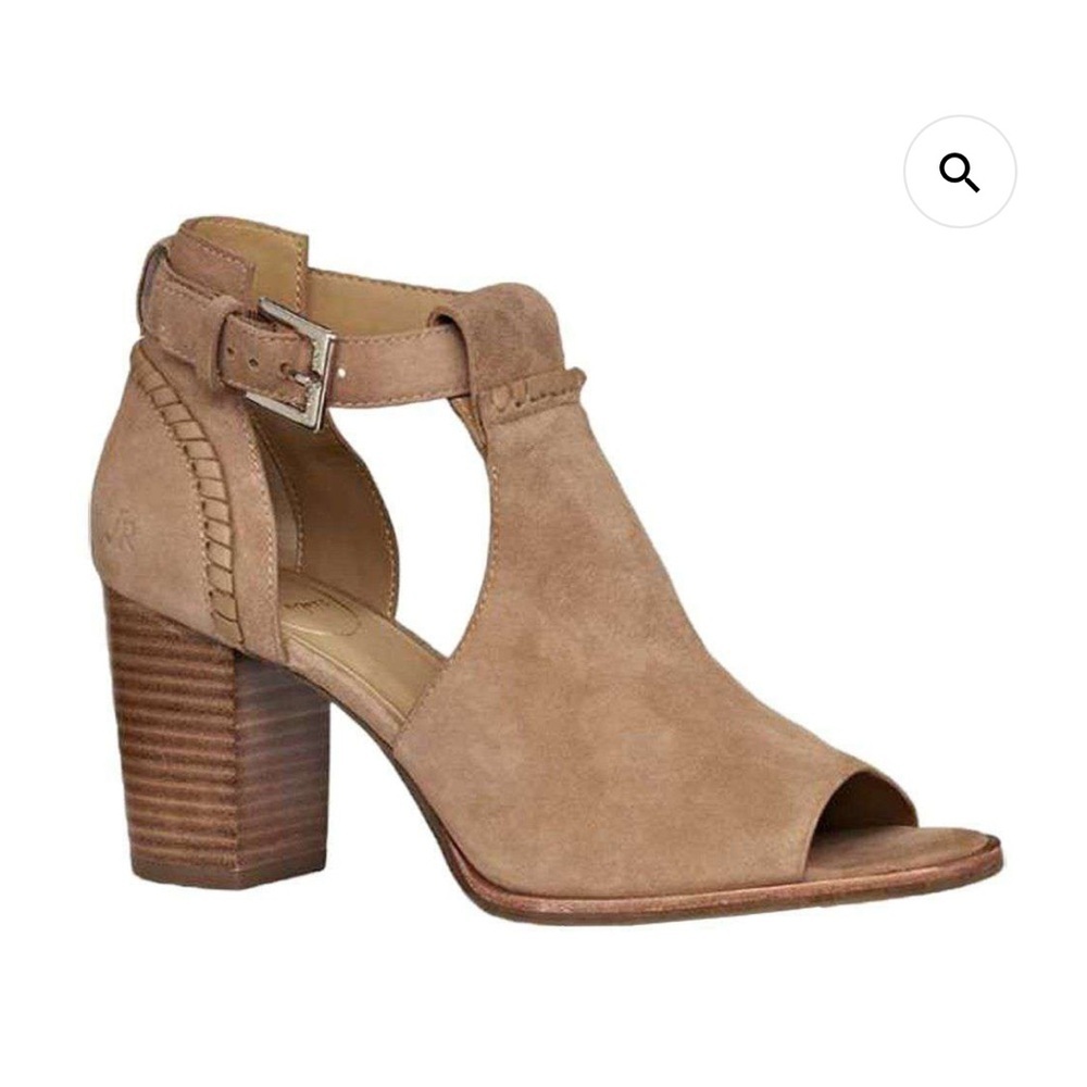 Jack Rogers Cameron Tan Suede Open Toe Booties size 7 1/2
